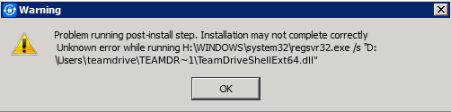 Problem running post-install step